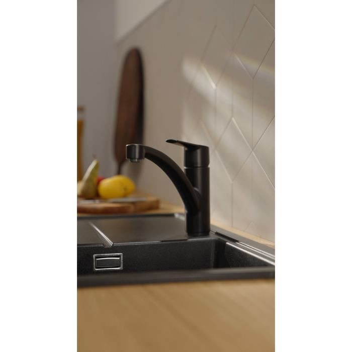 GROHE Start - 324412432 - Kitchen faucet - Single lever sink mixer - Matt black - Low spout - 140° rotation