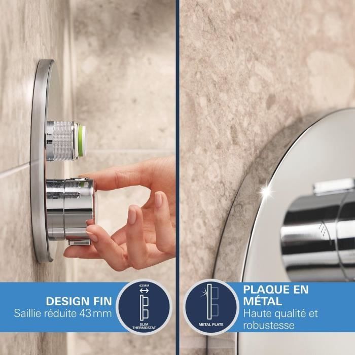 Built-in shower set - All jet types - Thermostatic mixer - GROHE - 34878000 - Grey