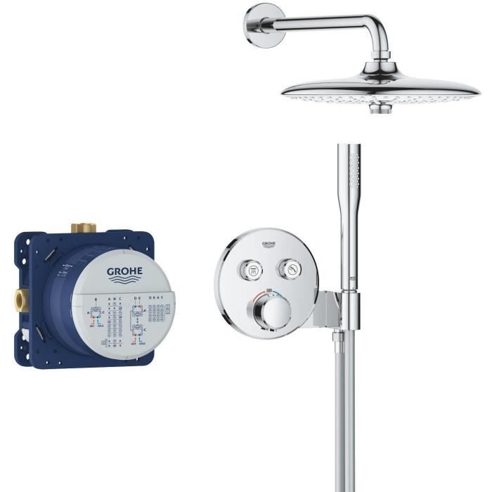 Built-in shower set - All jet types - Thermostatic mixer - GROHE - 34878000 - Grey