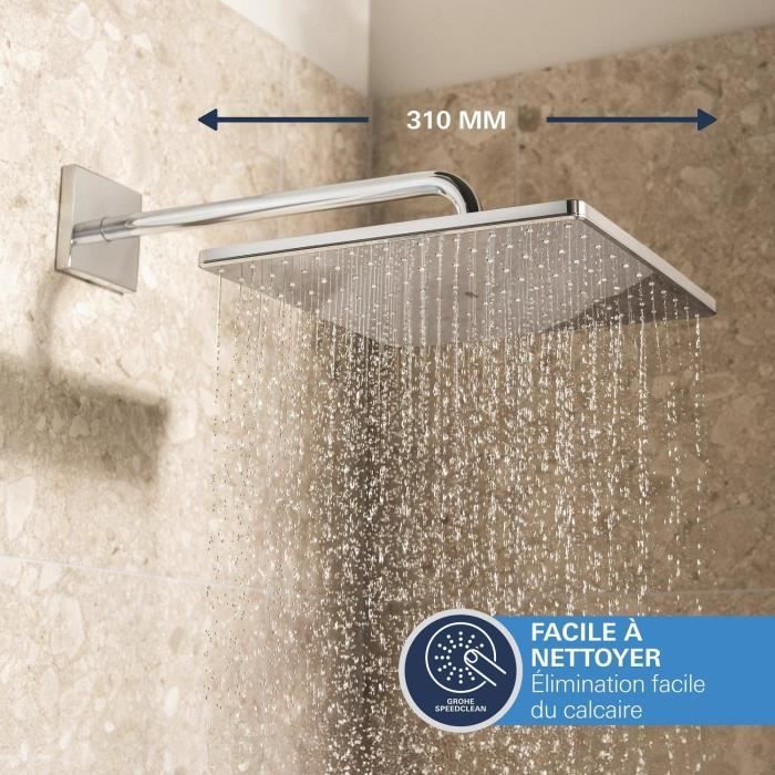 Built-in shower set - 1 jet - Thermostatic mixer - GROHE - 34881000 - Grey