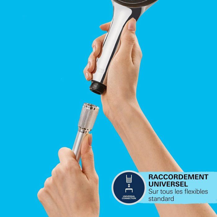 Grohe hand shower vitulio joy 110 duo, shower head 2 jets, anti-burlûre and water saving, chrome, 27317000