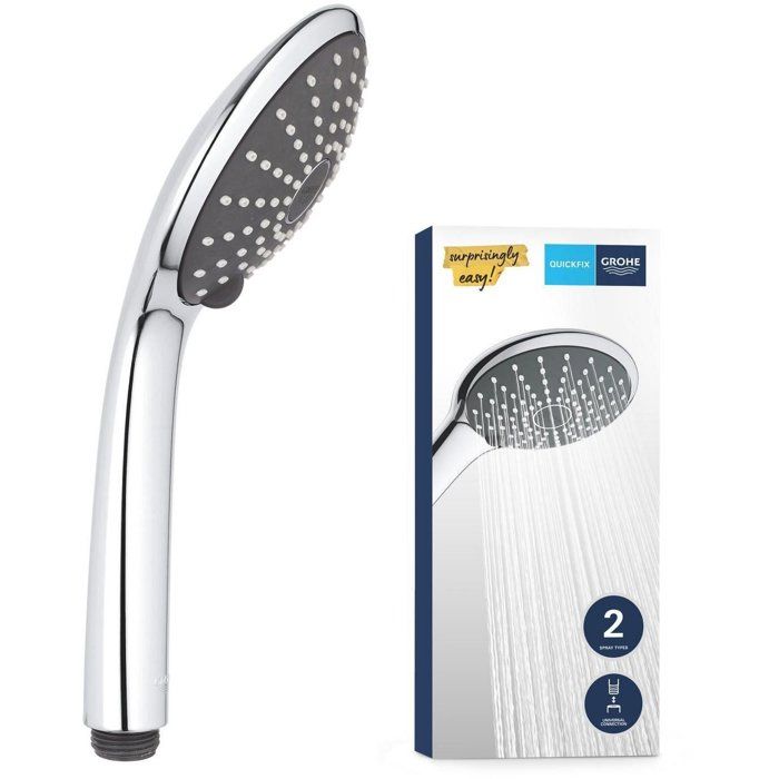 Grohe hand shower vitulio joy 110 duo, shower head 2 jets, anti-burlûre and water saving, chrome, 27317000