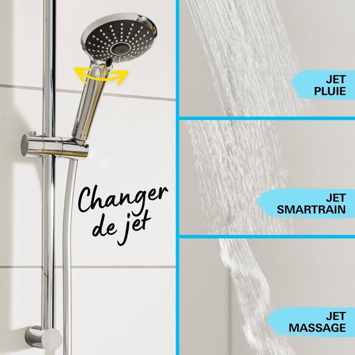Grohe Vitalio Joy0 shower set, Vitalio Joy 3 Jets shower head, 600mm bar, hose flexible 1750mm, 27333000