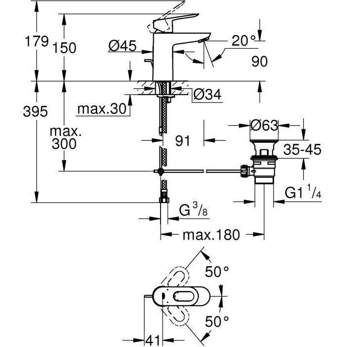 Baulop monocommiame sink mixer Size S - Grohe - 23335000