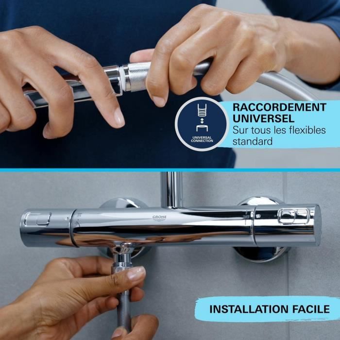Shower head - GROHE Vitalio Start 110 27946001 - 2 jets (Rain/Stimulating) - Water saving - Anti-limescale process - Chrome