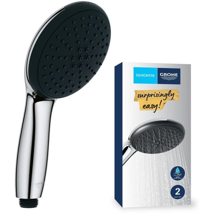 Shower head - GROHE Vitalio Start 110 27946001 - 2 jets (Rain/Stimulating) - Water saving - Anti-limescale process - Chrome