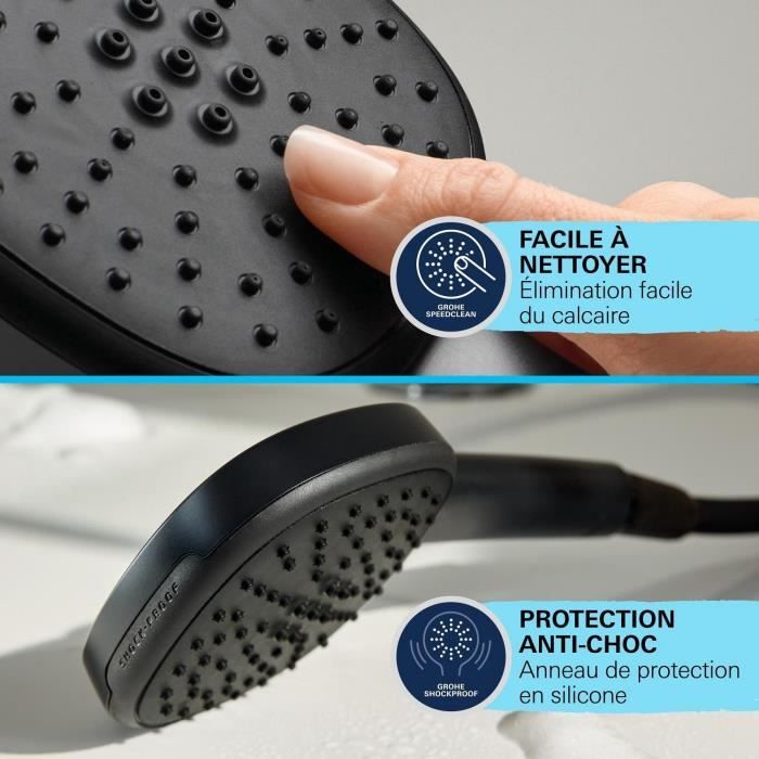 Shower head - GROHE Vitalio Comfort 110 263972431 - 2 jets (Rain/Stimulating) - Easy selection - Water saving - Matt black