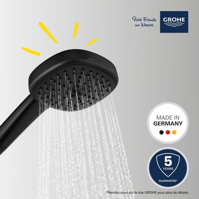 Shower head - GROHE Vitalio Comfort 110 263972431 - 2 jets (Rain/Stimulating) - Easy selection - Water saving - Matt black
