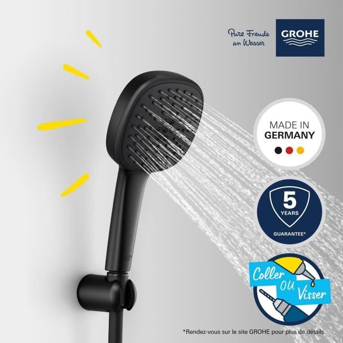 Shower set with 2 jets shower head, holder and hose - GROHE Vitalio Comfort 110 263992431 - Easy selection - Water saving