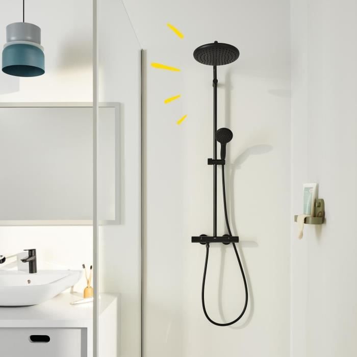 Shower column with thermostatic mixer - Water saving - GROHE Vitalio Start System 250 - Matt black - 266772431