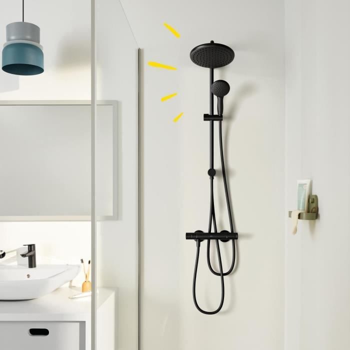 Shower column with manual diverter - Water saving - GROHE Vitalio Start System 250 - Matt black - 266802431