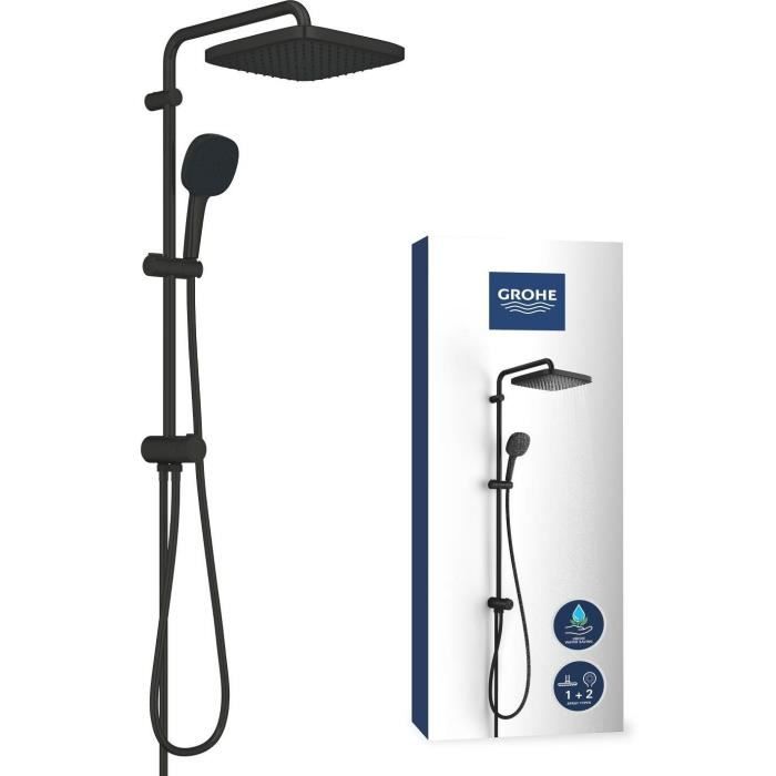 Shower column with manual diverter - Water saving - GROHE Vitalio Comfort 250 - Matt black - 266982431