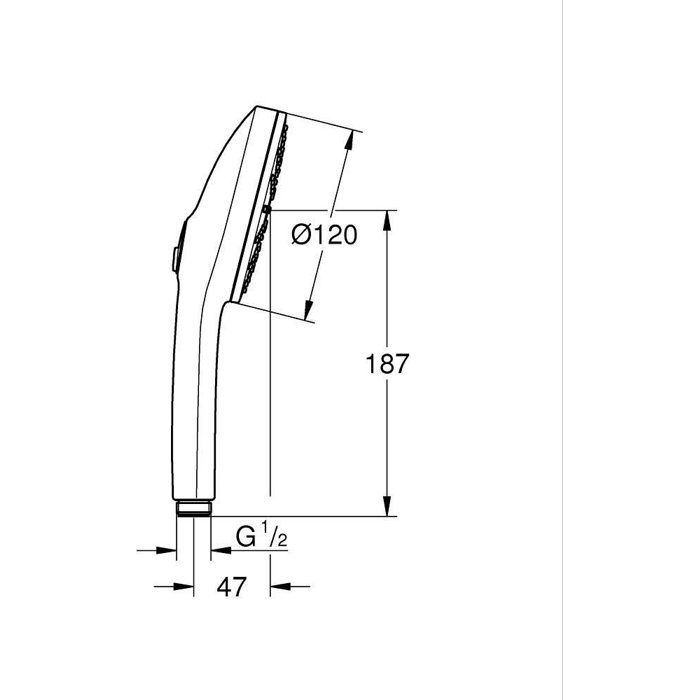 Hand Shower - GROHE - Vitalio Joy+ 120 - 3 Spray Patterns