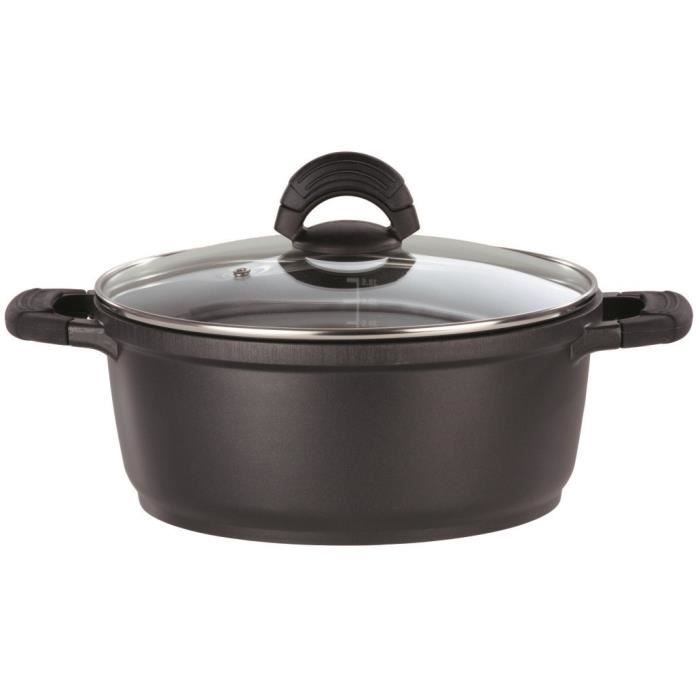 Cast aluminum casserole dish - GSW - SILCOGUSS - 28 cm - Induction - Black