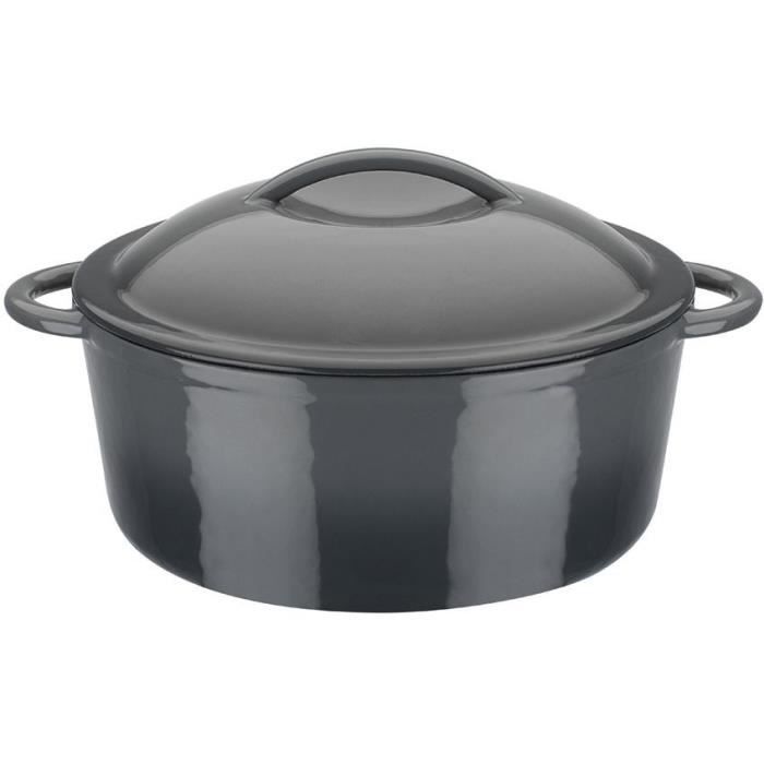 Solid cast iron pot - GSW - GRAY SHADOW - 24 cm - Round - Induction - Gray