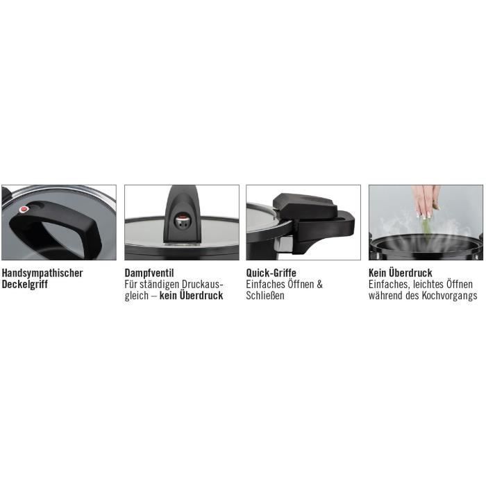 Low pressure cooker - GSW - 24 cm - 4 L - Forged aluminum - Induction - Black