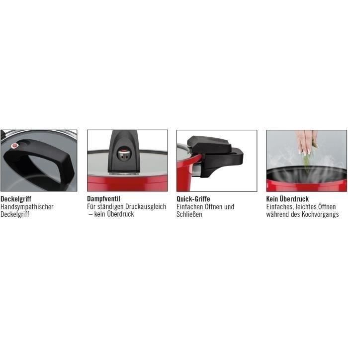 Low pressure cooker - GSW - 24 cm - 6 L - Forged aluminum - Induction - Red