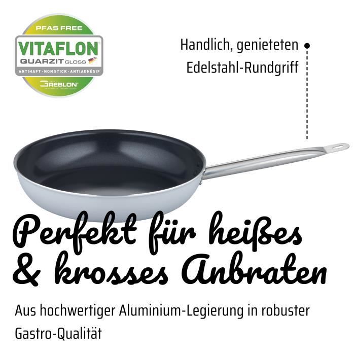 Professional frying pan - GSW - PRO BASIC - 40 cm - Induction - Thick forged aluminum - Gastronomy quality