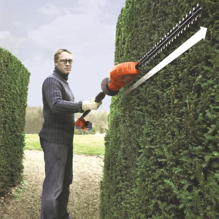 Black+Decker Long-range hedge 43 cm 18v 2 Ah GTC1843L20-QW-Shaped blades in diamonds