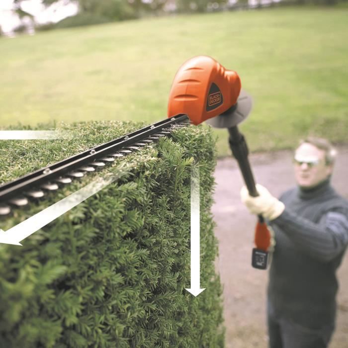 Black+Decker Long-range hedge 43 cm 18v 2 Ah GTC1843L20-QW-Shaped blades in diamonds