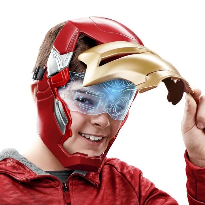 Iron Man electronic mask with moving visor, with light effects, For children to dress up as their favorite hero, From 5