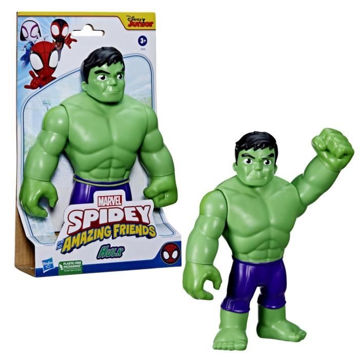 Marvel Spidey and her extraordinary friends, superhero figurine giant Hulk format of 22.5 cm for children from 3 years old