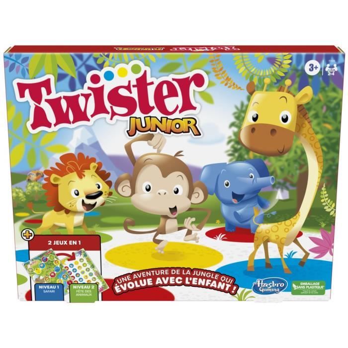 Twister Junior - Reversible carpet 2 -On -1 evolutionary - Junior board game - Hasbro Gaming