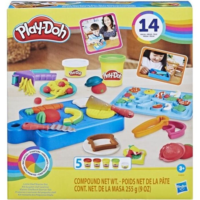 PLAY-DOH Little Chef's Kit, Modeling Dough, 14 Kitchen Accessories, Preschool Toys