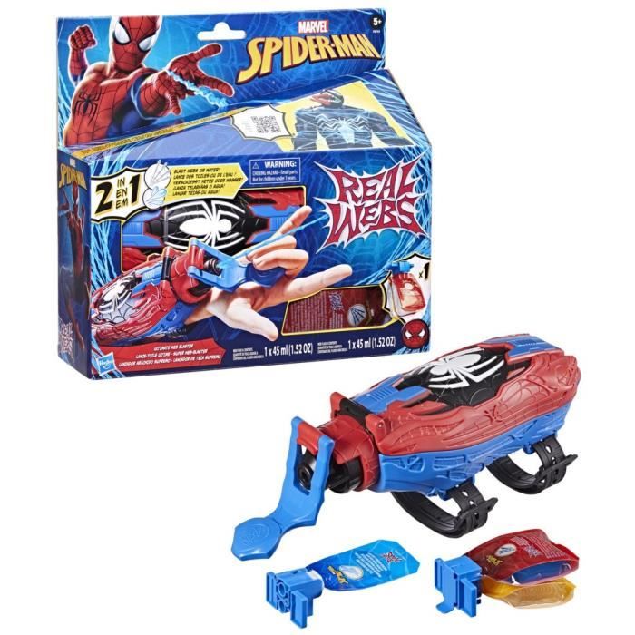 Ultimate Spider-Man Web Blaster 2-in-1, Spider-Man Dress-Up Toy, Ages 5 and Up, Marvel Spider-Man Real Webs