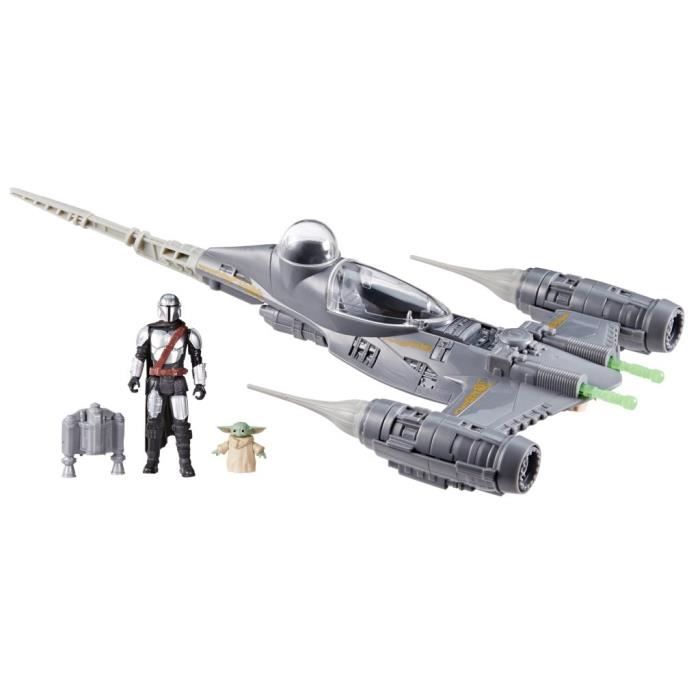 The Mandalorian's N-1 Starfighter, 4-inch Grogu and Mandalorian Action Figures, Toy for Kids Ages 4 and Up, Star Wars Epic Heroes