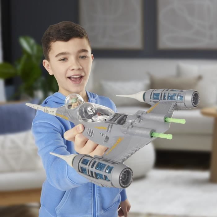The Mandalorian's N-1 Starfighter, 4-inch Grogu and Mandalorian Action Figures, Toy for Kids Ages 4 and Up, Star Wars Epic Heroes