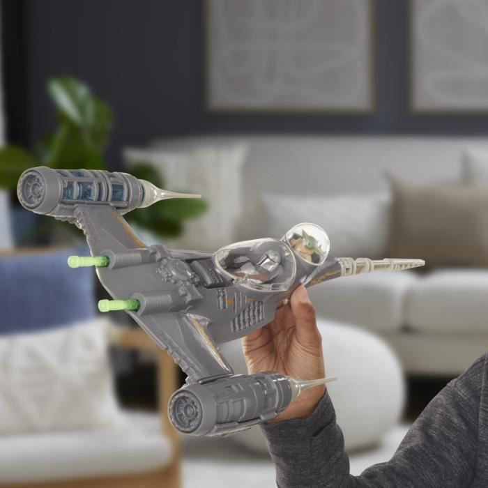 The Mandalorian's N-1 Starfighter, 4-inch Grogu and Mandalorian Action Figures, Toy for Kids Ages 4 and Up, Star Wars Epic Heroes