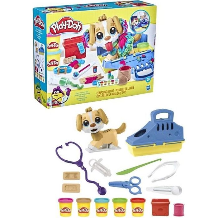 PLAY-DOH - Box - The veterinary practice with dog, case, 10 tools and 5 colors