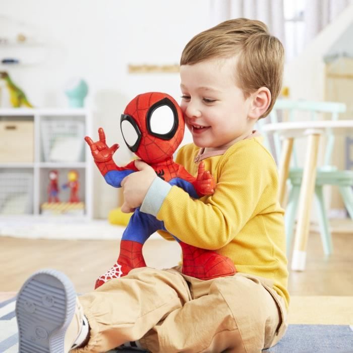 Spidey dances and crawls, interactive plush with music and sounds, superhero toys from 3 years old, Spidey and his Extraor Friends