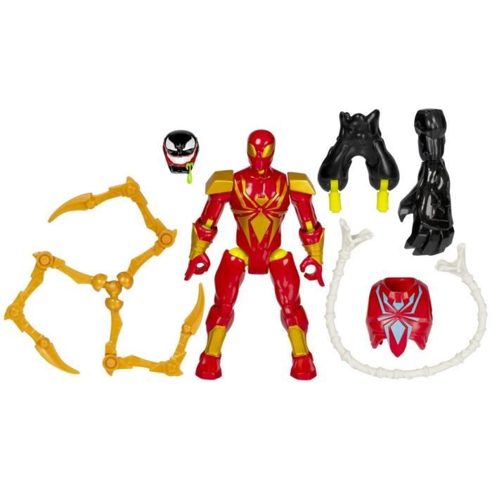 MixMashers Iron Spider Deluxe, 12 cm customizable figurine to mix and match with accessories, Marvel, from 4 years old