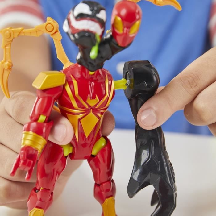 MixMashers Iron Spider Deluxe, 12 cm customizable figurine to mix and match with accessories, Marvel, from 4 years old