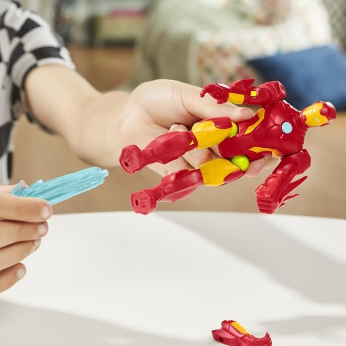 MixMashers Iron Man, 12 cm customizable figurine to mix and match with accessories, Marvel, from 4 years old