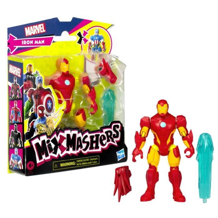 MixMashers Iron Man, 12 cm customizable figurine to mix and match with accessories, Marvel, from 4 years old