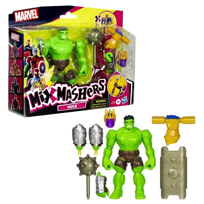 MixMashers Marvel Avengers, Customizable Hulk Deluxe Action Figure to Mix and Match with Accessories