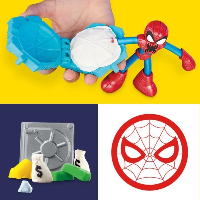 Play-Doh Spider-Man, Slash Attack box with 2 flexible figures, 7 accessories and modeling clay, from 4 years old, Marvel