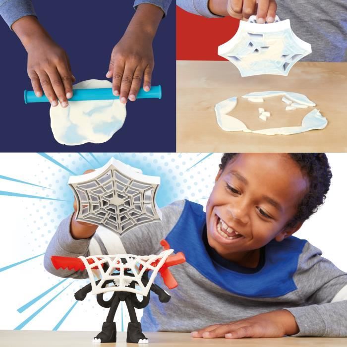Play-Doh Spider-Man, Slash Attack box with 2 flexible figures, 7 accessories and modeling clay, from 4 years old, Marvel