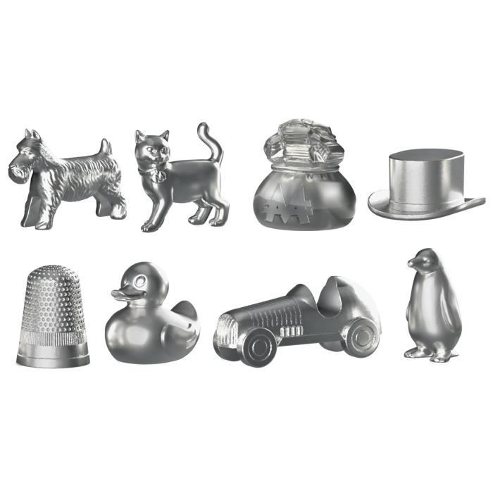 Classic Monopoly, board game, with storage box and large pawns, 2 to 6 players, FR version, from 8 years old,