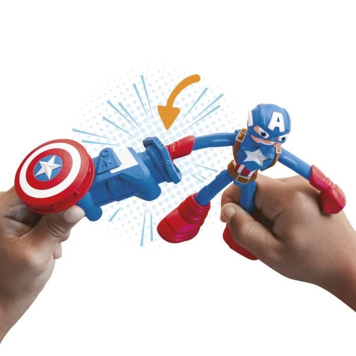 Play-Doh Captain America, Stamper Shield set with flexible figure, accessories and modeling clay, from 4 years old, Marvel