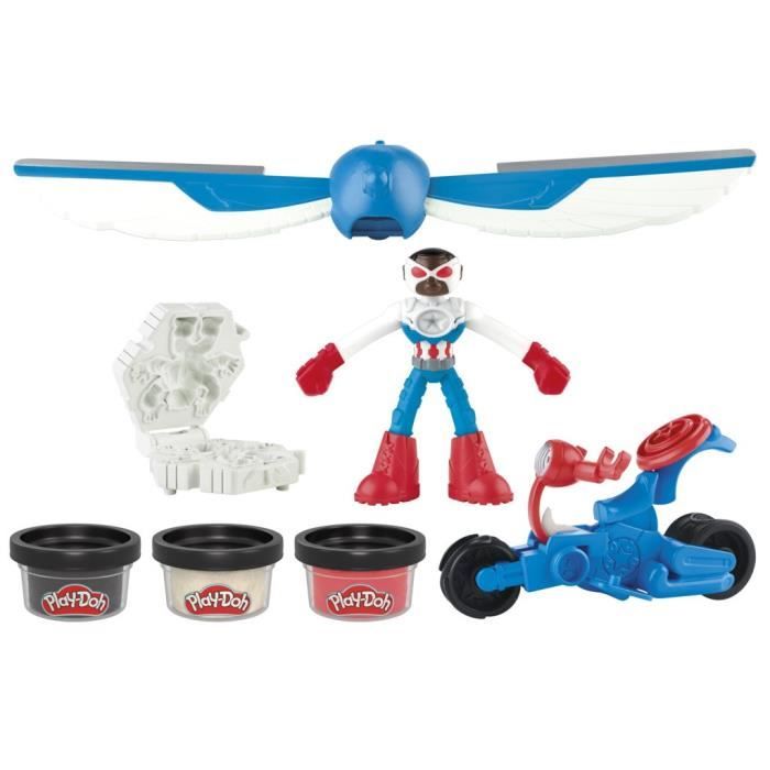 Play-Doh Captain America, Sharp Motorcycle set with flexible figure, 3 accessories and modeling clay, from 4 years old, Marvel