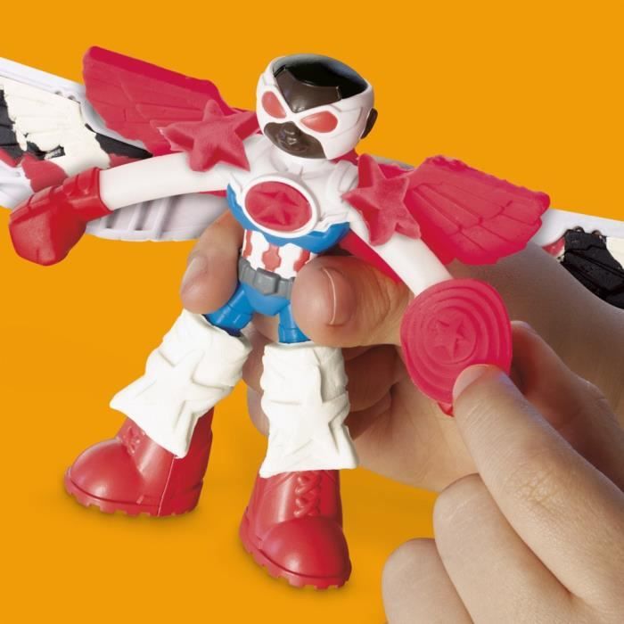 Play-Doh Captain America, Sharp Motorcycle set with flexible figure, 3 accessories and modeling clay, from 4 years old, Marvel