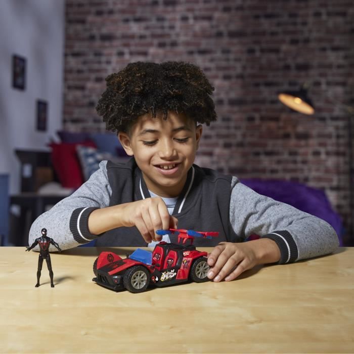 Miles Morales Remix Race Car Figure, Figure and Car, Ages 4+, Marvel Spider-Man VenomVersus Epic World of Action
