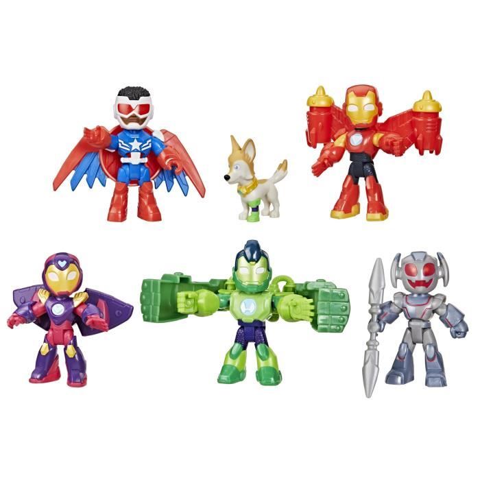 Pack of Avengers figurines in armor, Marvel Iron Man and his Awesome Friends