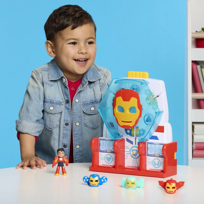 Salle des armures d'Iron Man, figurine de 7,5 cm et accessoires, jouets de super-héros, Iron Man et ses Amis Extraordinaires, des 3