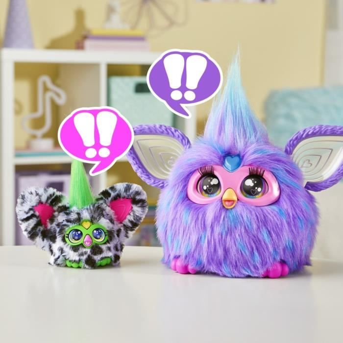 Furby Furblets Moo-Boo, Mini Electronic Plush for Girls and Boys, 45+ Sounds, Ages 6 and Up, Series 4, Hasbro