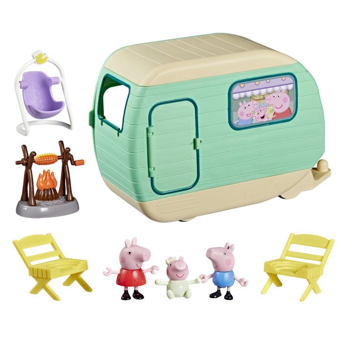 Peppa Pig: The Three Little Pigs' Trailer, 3-piece figure set featuring Baby Evie, preschool toys for children ages 3 and up